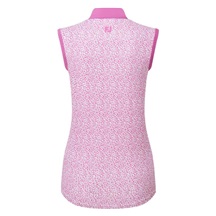 FootJoy Animal Print Sleeveless Lisle Damen Poloshirt, rosa