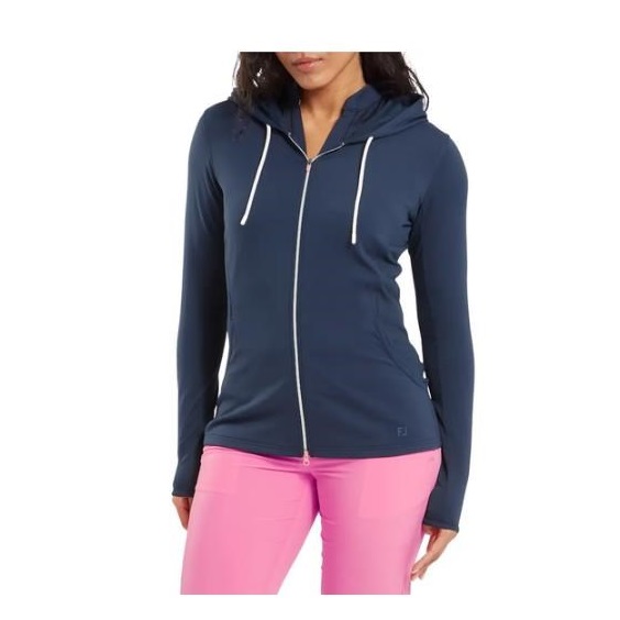 Footjoy Full-Zip Double Knit Damen Sweatshirt, dunkelblau