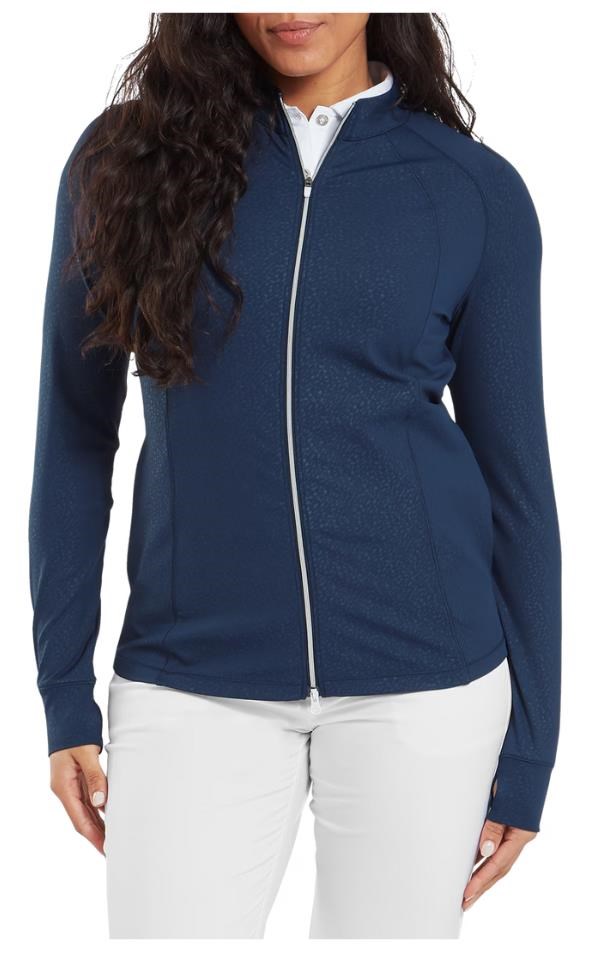 FootJoy Embossed Full-Zip Midlayer Damen Sweatshirt, dunkelblau