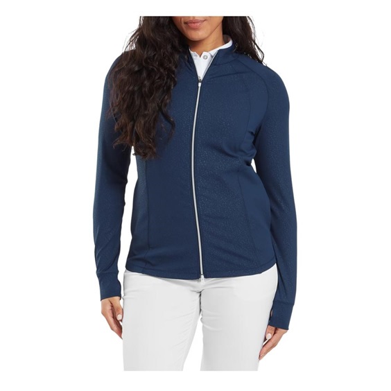 FootJoy Embossed Full-Zip Midlayer Damen Sweatshirt, dunkelblau