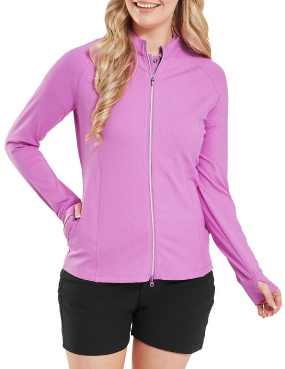 FootJoy Embossed Full-Zip Midlayer Damen Sweatshirt, rosa