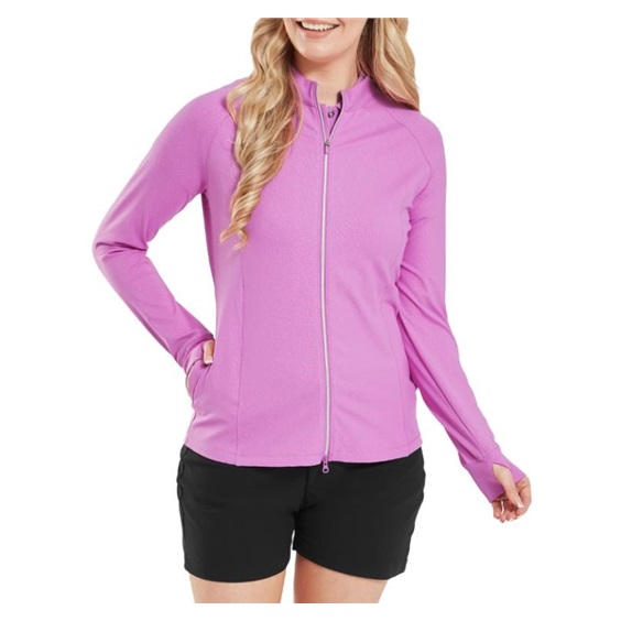 FootJoy Embossed Full-Zip Midlayer Damen Sweatshirt, rosa