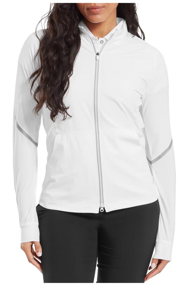 FootJoy TempoSeries Full-Zip Damen Regenjacke, weiss/grau