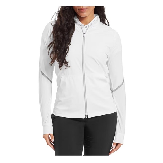 FootJoy TempoSeries Full-Zip Damen Regenjacke, weiss/grau