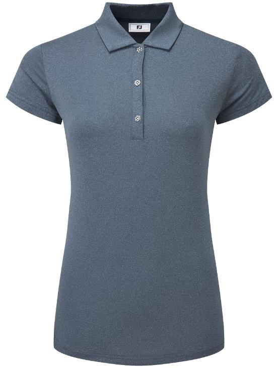 FootJoy Cap Sleeve Lisle Damen Poloshirt, heather navy