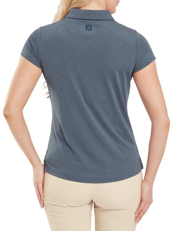 FootJoy Cap Sleeve Lisle Damen Poloshirt, heather navy
