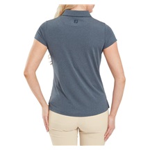 FootJoy Cap Sleeve Lisle Damen Poloshirt, heather navy