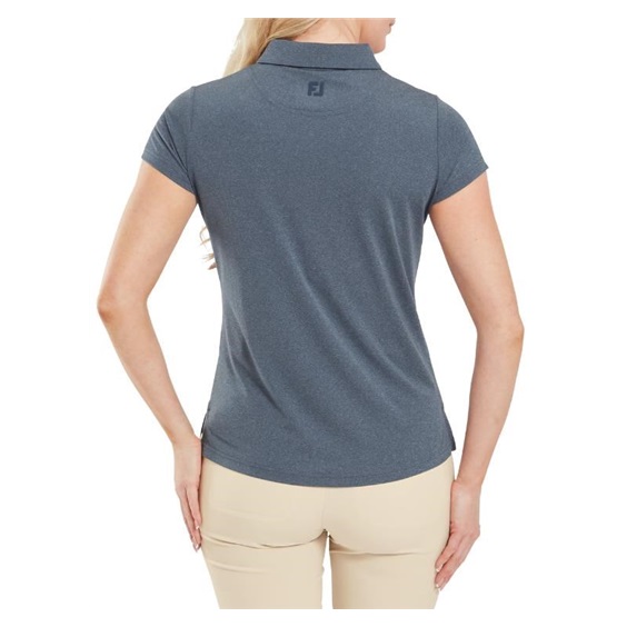 FootJoy Cap Sleeve Lisle Damen Poloshirt, heather navy