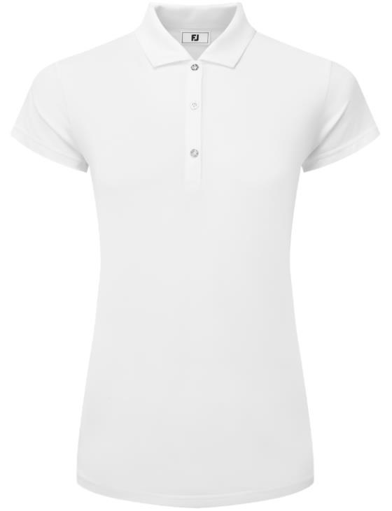 FootJoy Cap Sleeve Lisle Damen Poloshirt, weiss