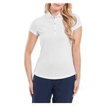 FootJoy Cap Sleeve Lisle Damen Poloshirt, weiss