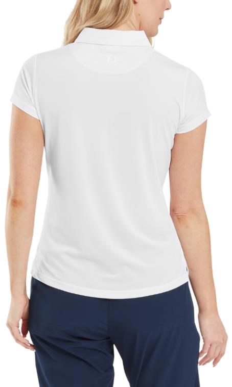 FootJoy Cap Sleeve Lisle Damen Poloshirt, weiss