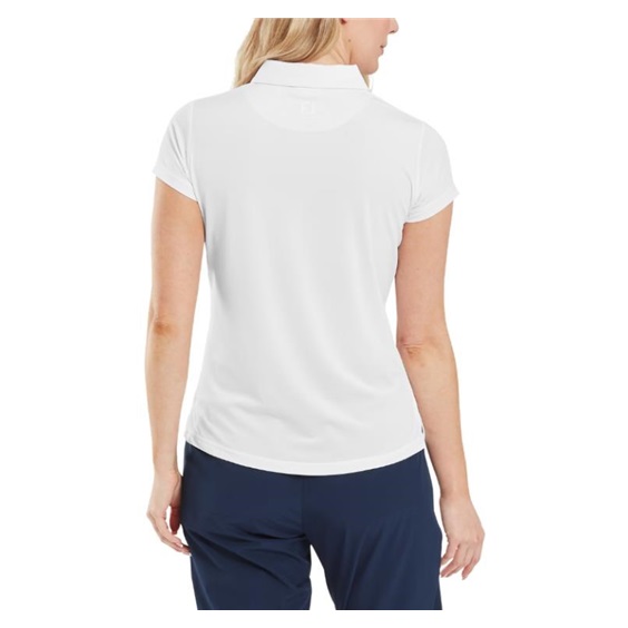 FootJoy Cap Sleeve Lisle Damen Poloshirt, weiss