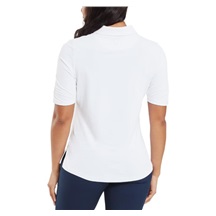 FootJoy Half Sleeve Ruched Lisle Damen Poloshirt, weiss