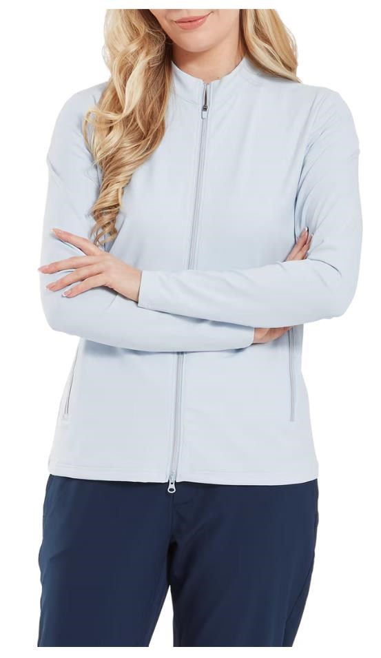 FootJoy Full-Zip Debossed Midlayer Damen Sweatshirt, skyway