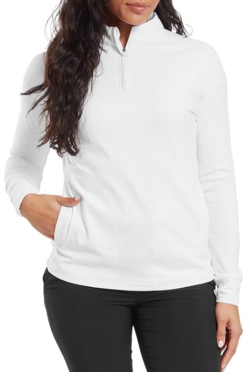 FootJoy Half-Zip Midlayer Damen Sweatshirt, weiss