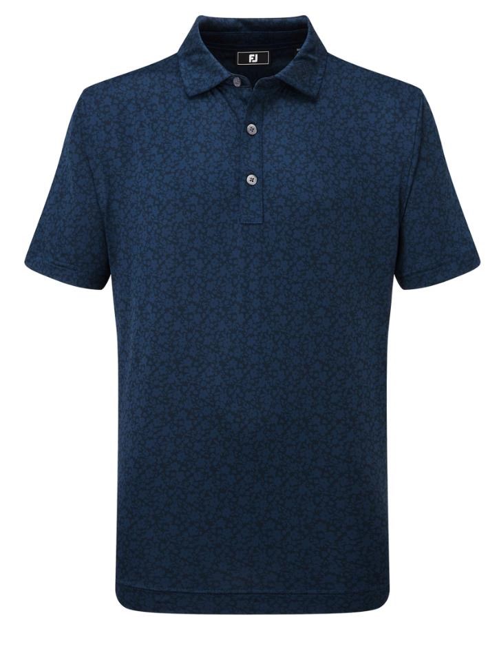 FootJoy Painted Floral Lisle Junior Poloshirt, dunkelblau