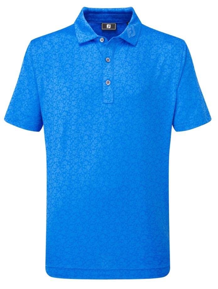 FootJoy Painted Floral Lisle Junior Poloshirt, cobalt