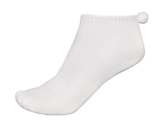 FootJoy Pom Pom Damen Golfsocken, 1Paar, weiss