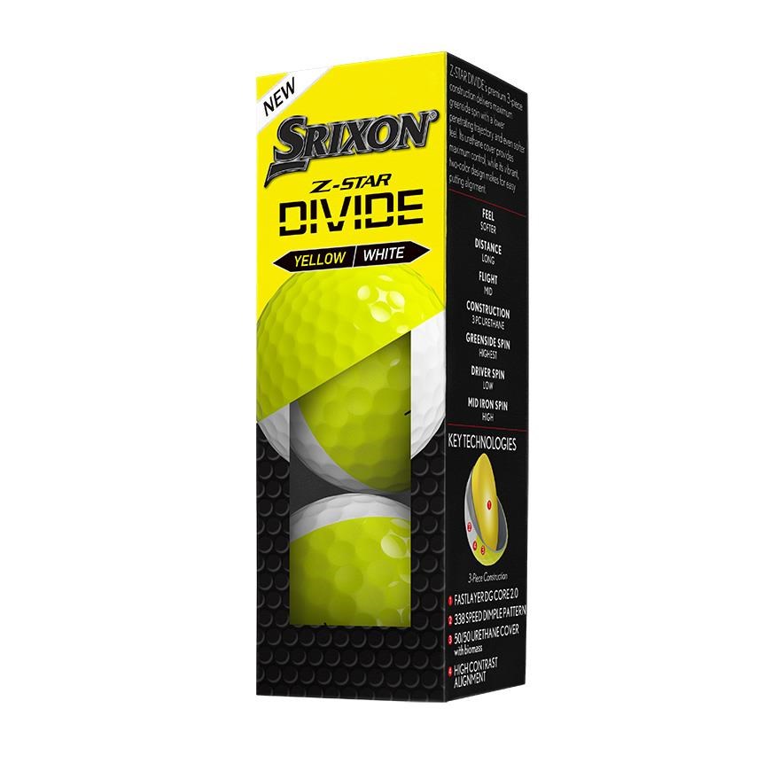 Srixon Z-Star DIVIDE Golfbälle, weiss/gelb
