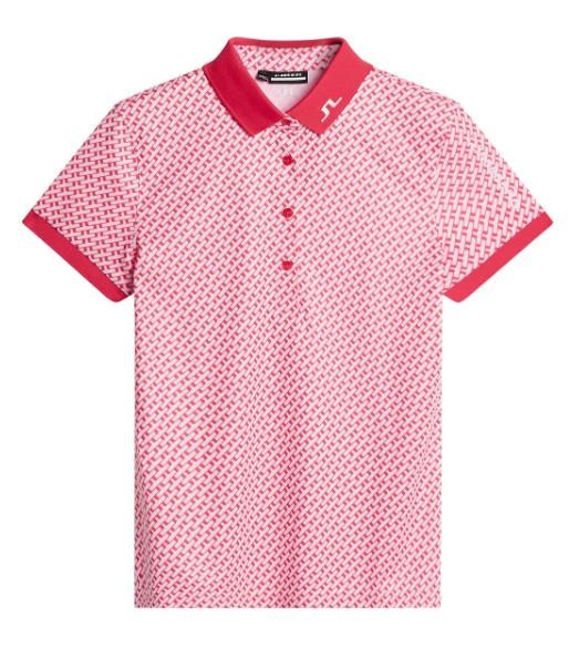 J.Lindeberg Tour Tech Print Damen Poloshirt, tour geo pink