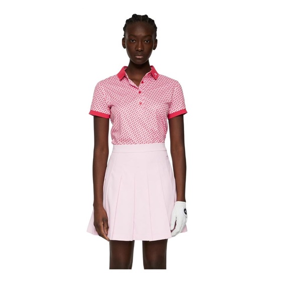 J.Lindeberg Tour Tech Print Damen Poloshirt, tour geo pink