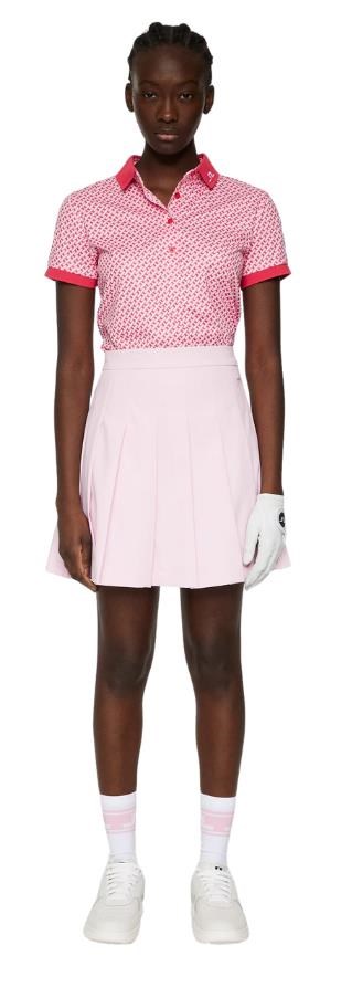 J.Lindeberg Tour Tech Print Damen Poloshirt, tour geo pink