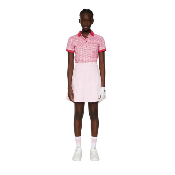 J.Lindeberg Tour Tech Print Damen Poloshirt, tour geo pink