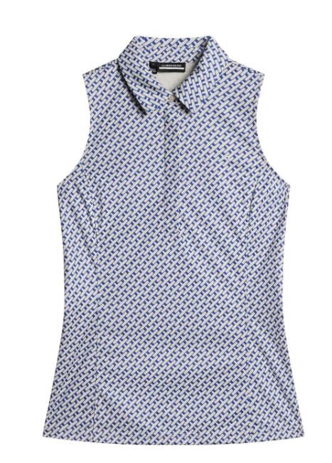 J.Lindeberg Dena Print Damen Poloshirt, tour geo moonbeam