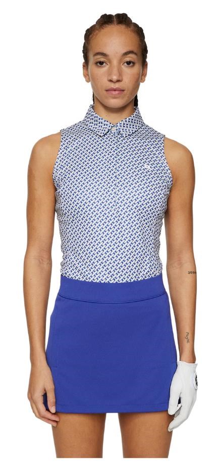 J.Lindeberg Dena Print Damen Poloshirt, tour geo moonbeam