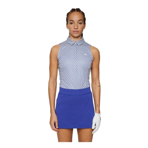 J.Lindeberg Dena Print Damen Poloshirt, tour geo moonbeam