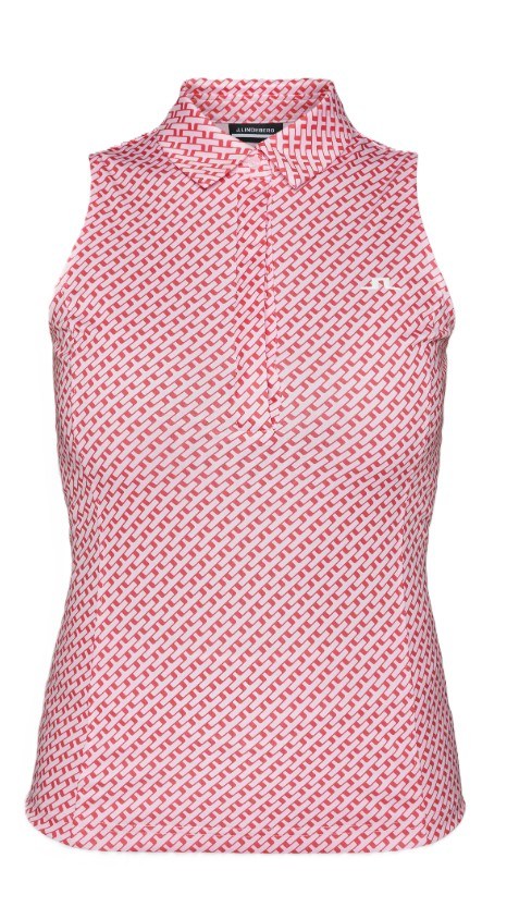 J.Lindeberg Dena Print Damen Poloshirt, rosa