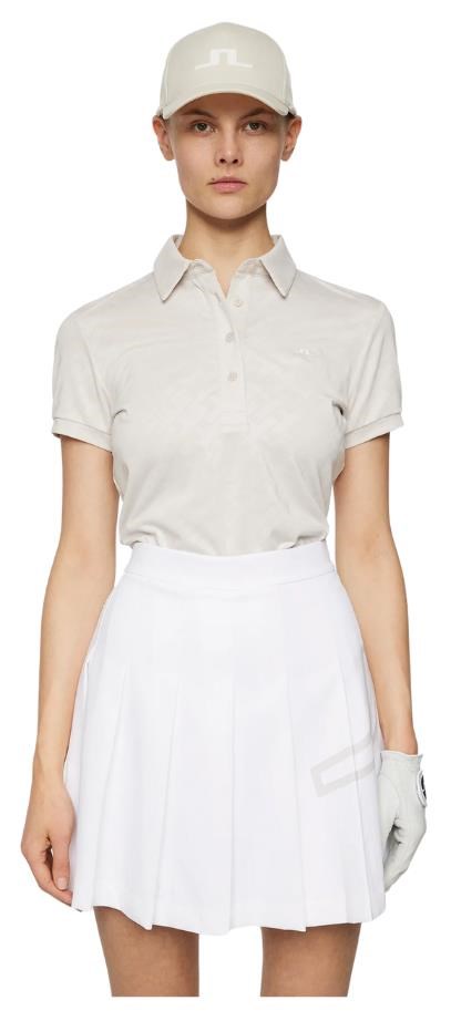 J.Lindeberg Alaya Jacquard Damen Poloshirt, moonbeam