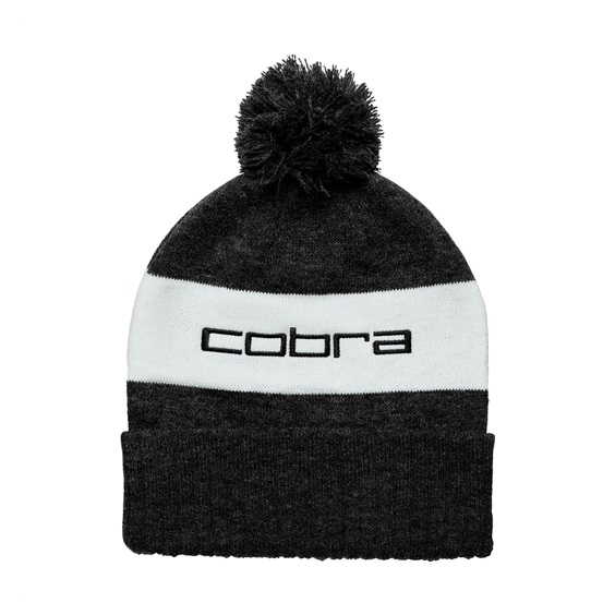 Cobra Pom Beanie Herren Wintermütze, schwarz