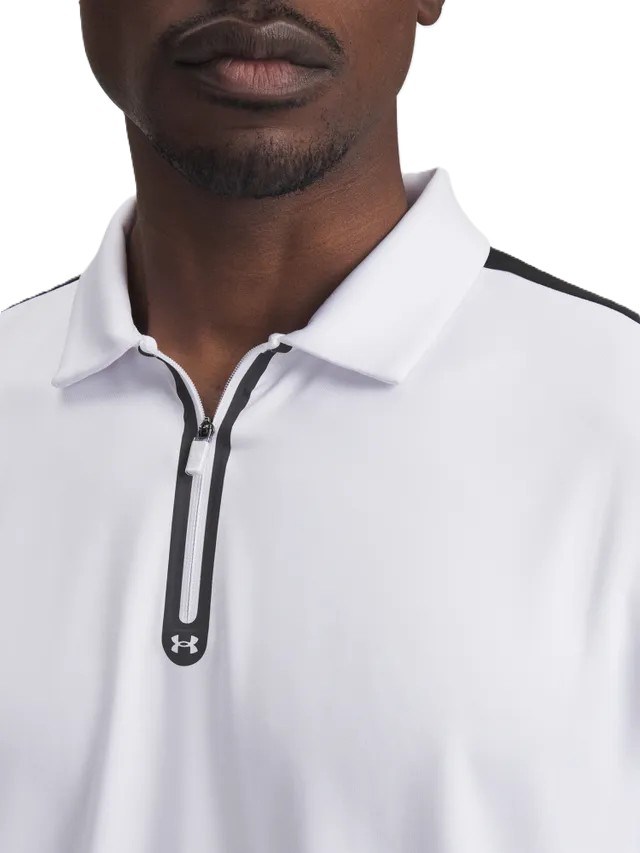 Under Armour Drive Zip Herren Poloshirt, weiss
