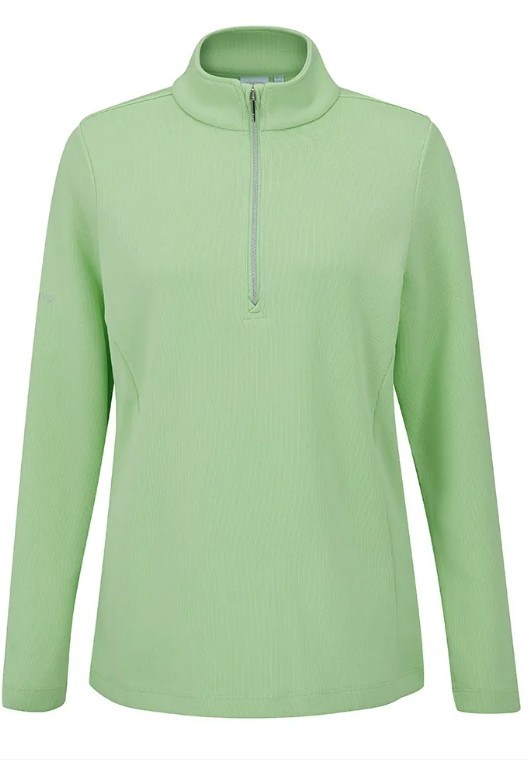 Ping Lyla half zip ribbed Damen Fleecejacke, hellgrün