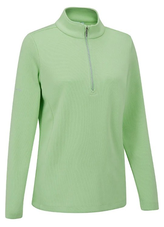 Ping Lyla half zip ribbed Damen Fleecejacke, hellgrün