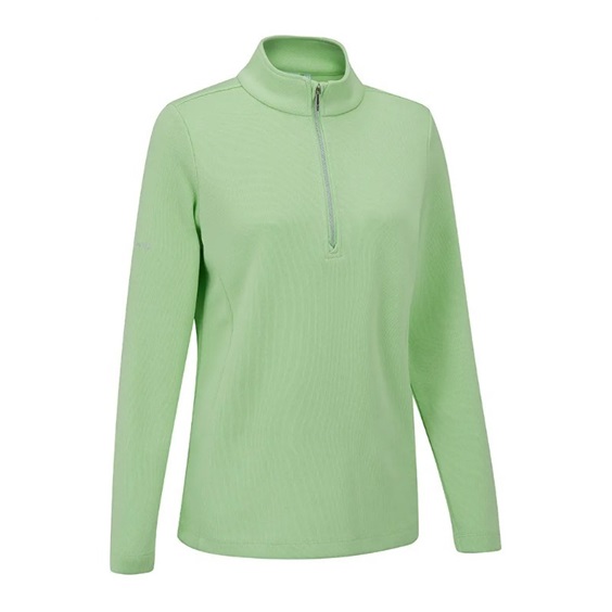 Ping Lyla half zip ribbed Damen Fleecejacke, hellgrün