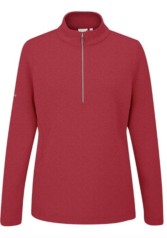 Ping Lyla half zip ribbed Damen Fleecejacke, rot