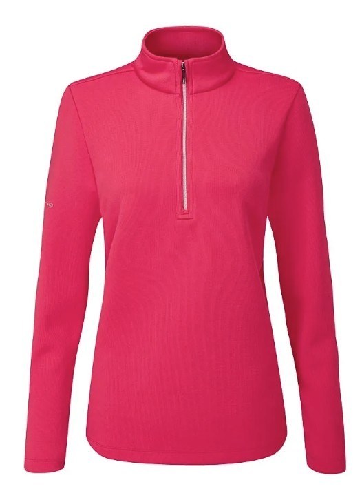 Ping Lyla half zip ribbed Damen Fleecejacke, rosa