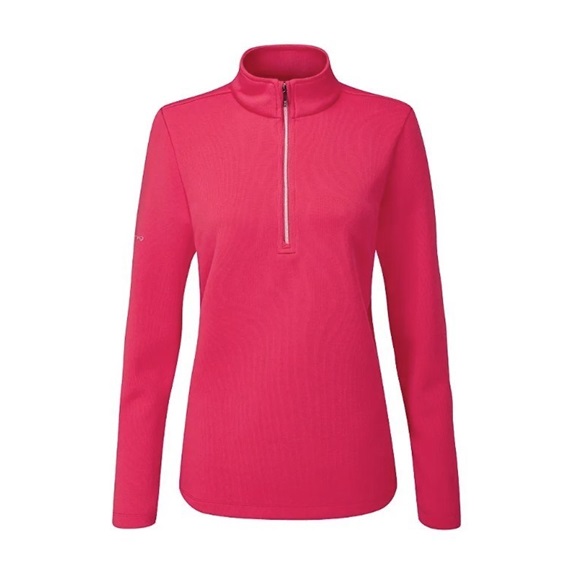 Ping Lyla half zip ribbed Damen Fleecejacke, rosa