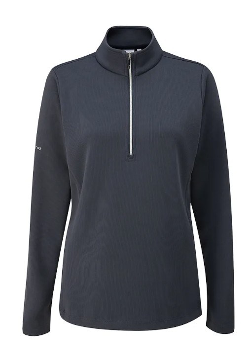 Ping Lyla half zip ribbed Damen Fleecejacke, dunkelblau