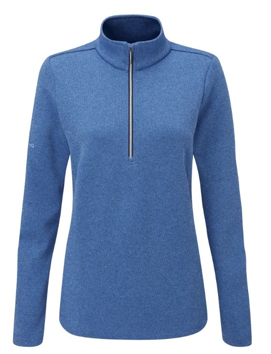 Ping Lyla half zip ribbed Damen Fleecejacke, dunkelblau