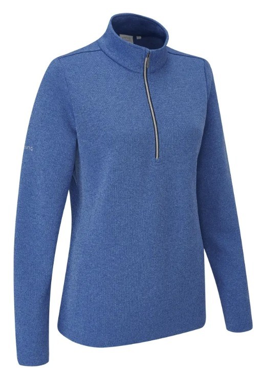 Ping Lyla half zip ribbed Damen Fleecejacke, dunkelblau