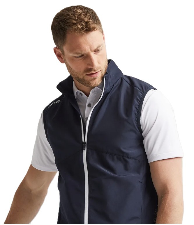 Ping Ashbourne Herren-Fleece-Weste, dunkelblau