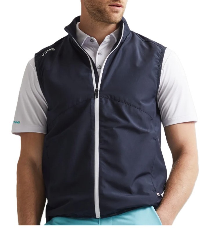 Ping Ashbourne Herren-Fleece-Weste, dunkelblau