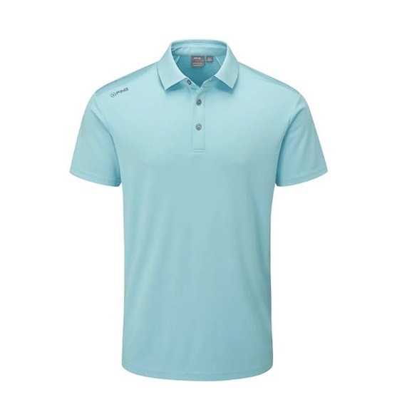PING Lindum Herren Poloshirt, Himmelblau