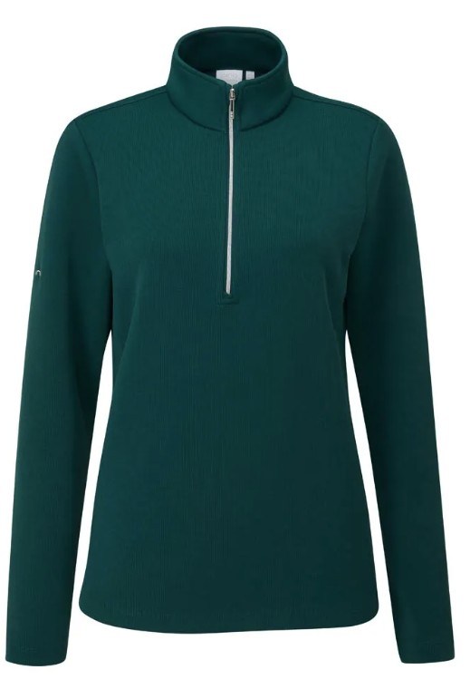 Ping Lyla half zip ribbed Damen Fleecejacke, grün