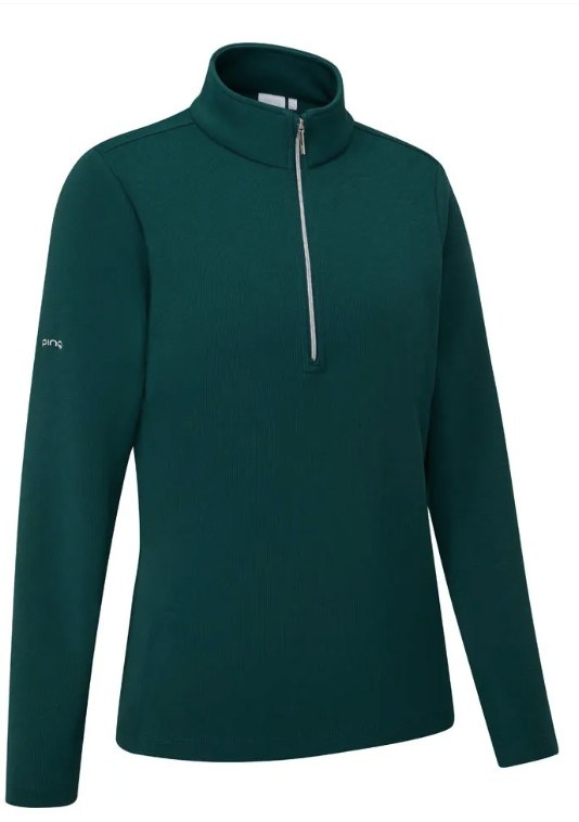 Ping Lyla half zip ribbed Damen Fleecejacke, grün