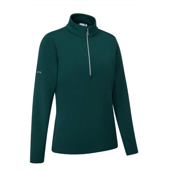 Ping Lyla half zip ribbed Damen Fleecejacke, grün