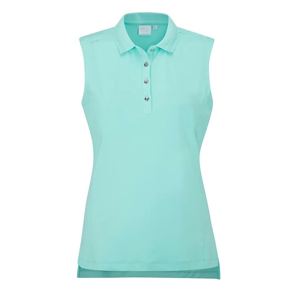 Ping Solene damenloses Poloshirt, aruba blue